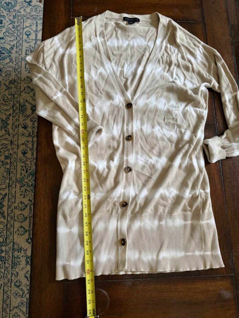 Sanctuary Knit Cardigan Sweater Beige Tie Dye Oversized Duster Length Sm - Picture 6 of 6